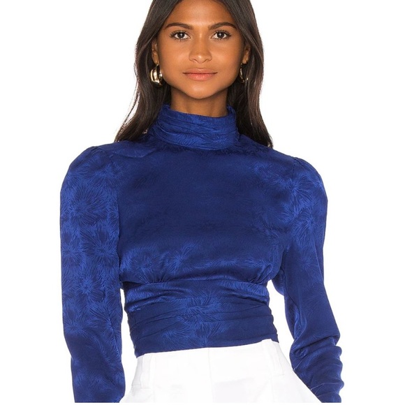 Revolve L’Academie Suzanne Top in Navy - Picture 2 of 6